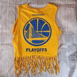 Womens Frayed Tassle Golden State Warriors Tee